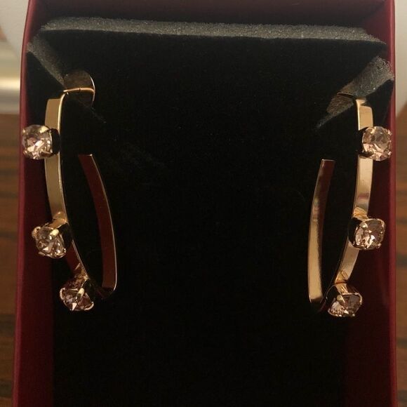 Swarovski AuthenticCrystalsRoseGoldPlated earrings   - Picture 3 of 11